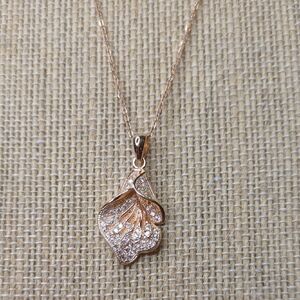Rose Gold Over Sterling Silver Pendant Necklace